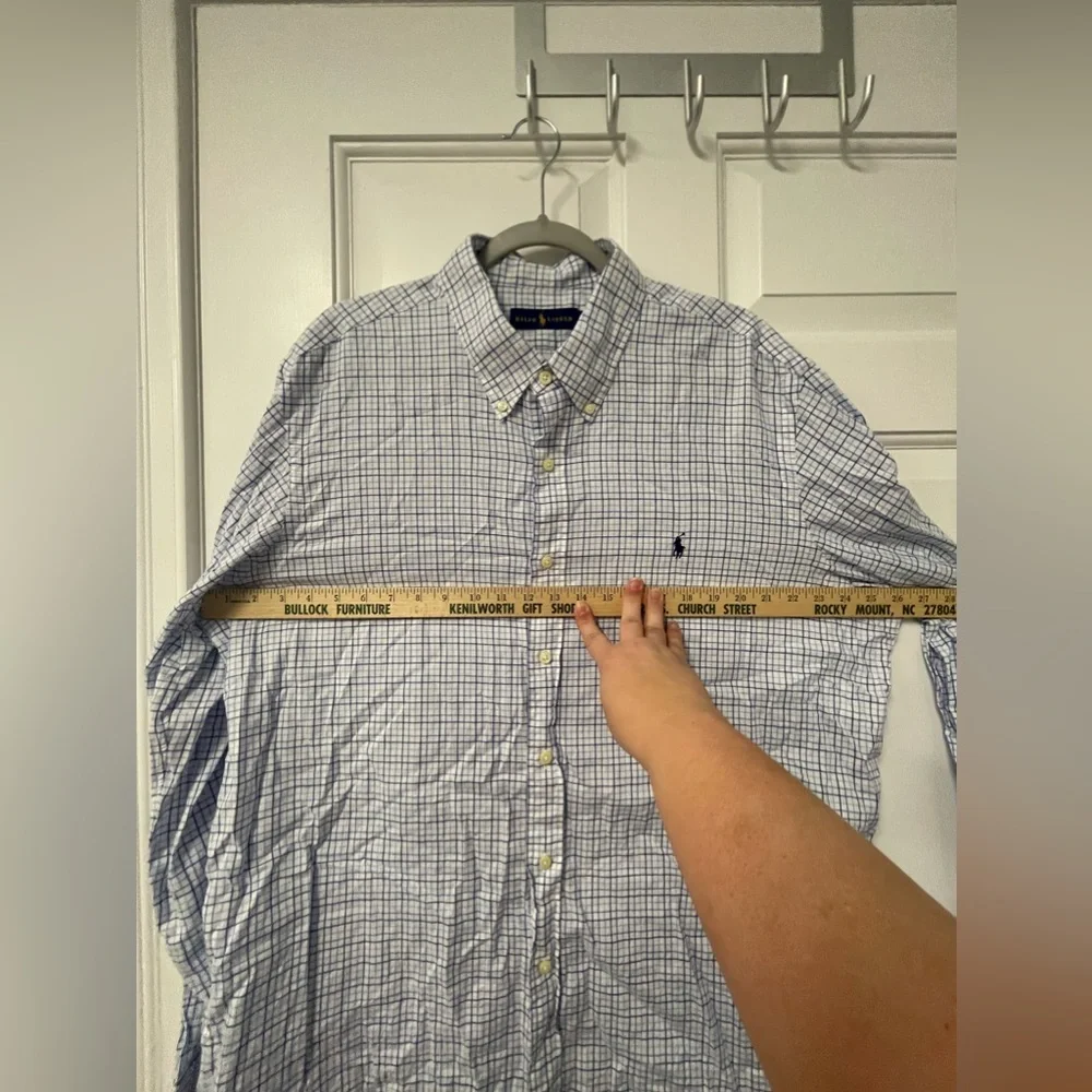 Excellent used condition men’s Ralph Lauren size XXL blue and white check  top - Picture 4 of 8
